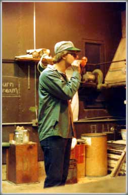 Michael Bokrosh blowing glass