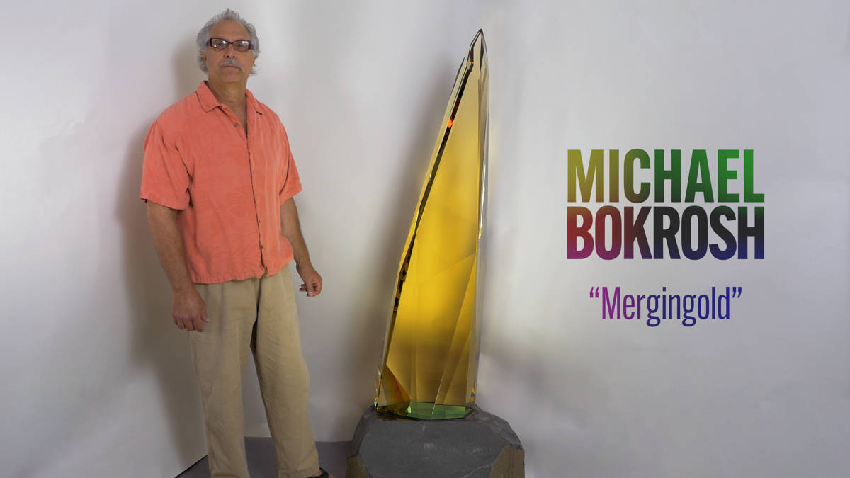 Mergingold glass art sculpture by Michael Bokrosh Image 1